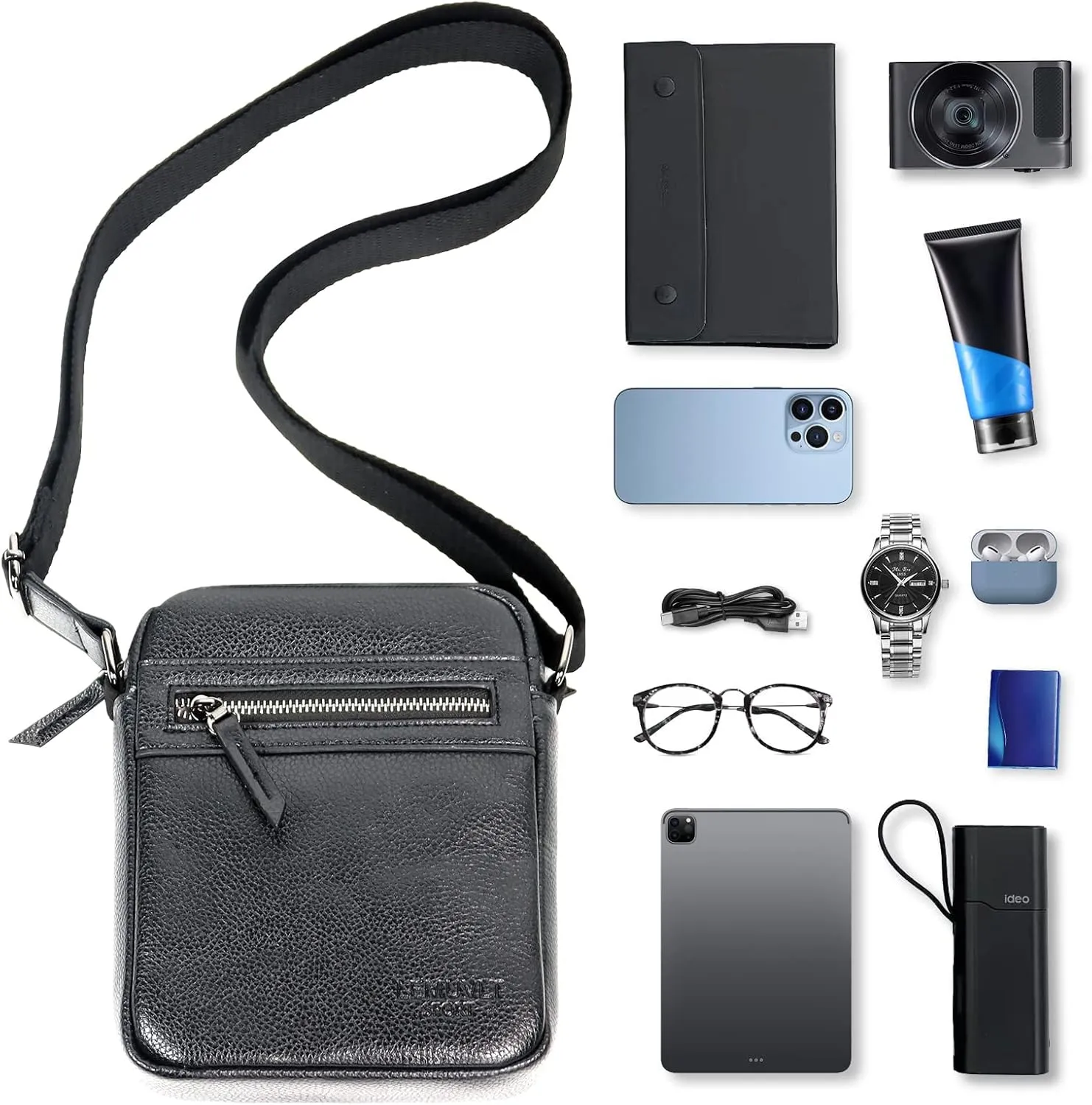 Small/Medium Crossbody bag for men shoulder bag mens purse satchel leather messenger bag gift man