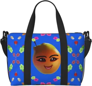 Smiley Yellow Pear Hand-held messenger travel bag, suitable for work, travel, fitness, tourism, women's casual handbag with zipper,