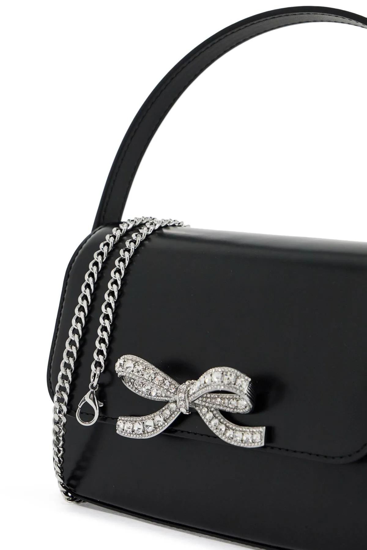 smooth leather micro handbag in 10 words