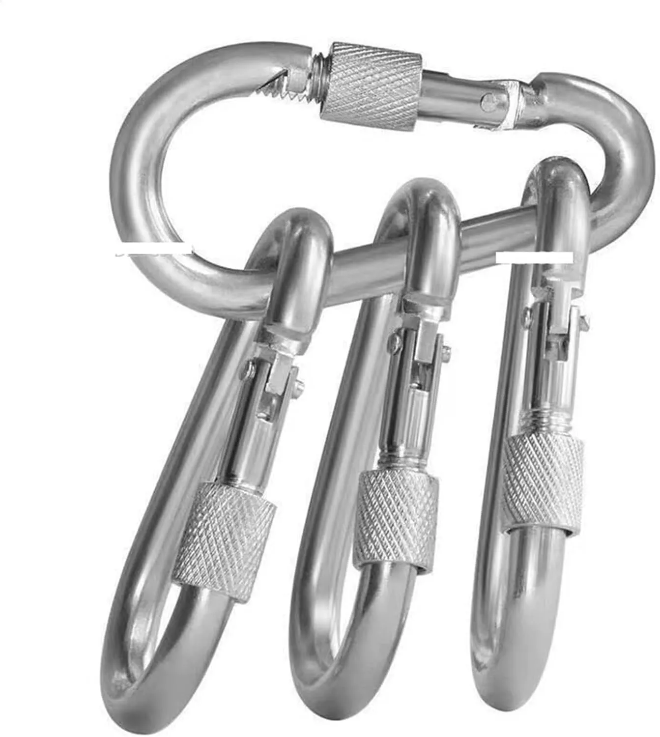 Snap Hooks Spring Hook with Screw Nut Stainless Steel Snap Lock Carabiner Clip Rigging Hardware