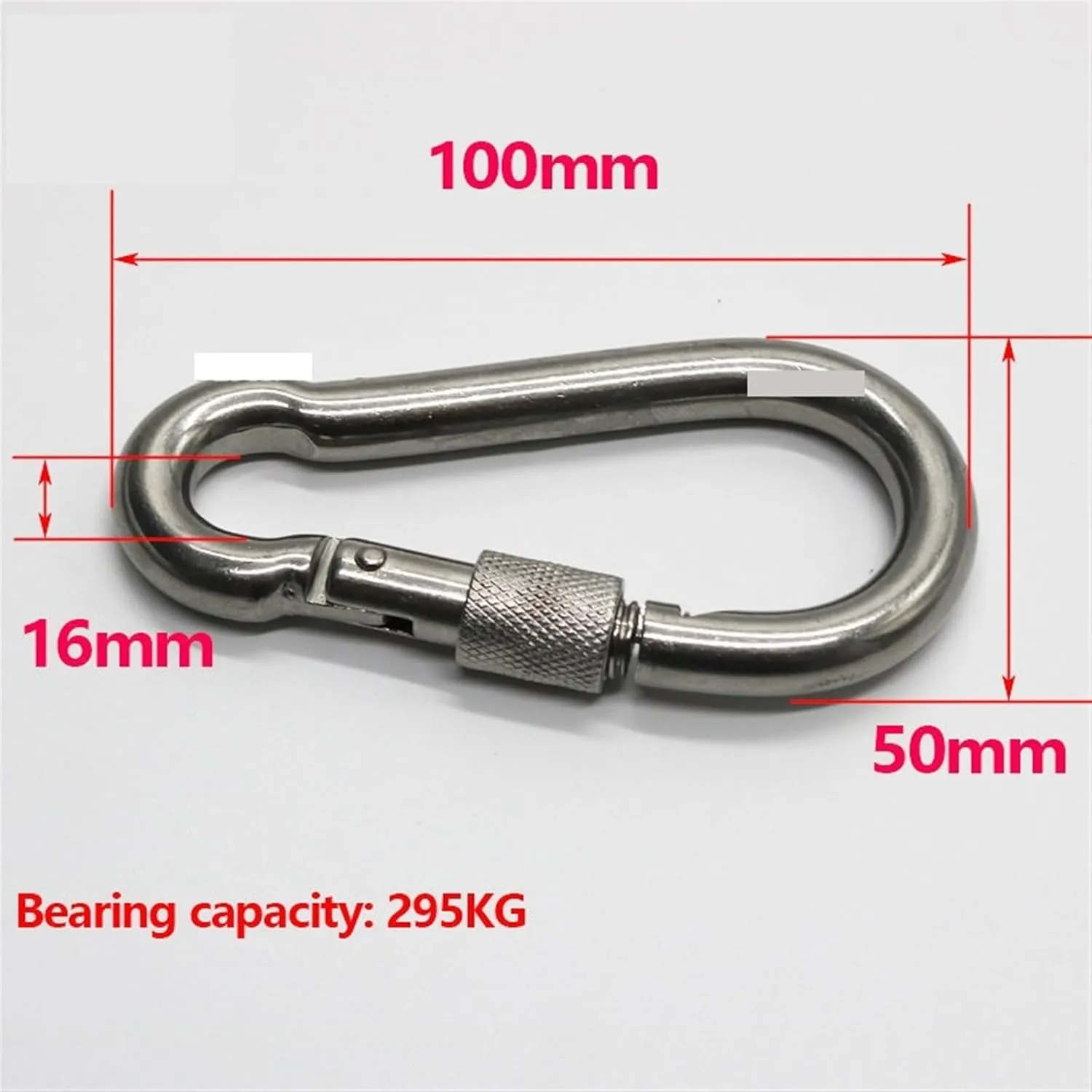 Snap Hooks Spring Hook with Screw Nut Stainless Steel Snap Lock Carabiner Clip Rigging Hardware