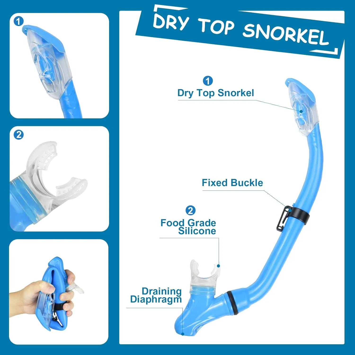 Snorkeling Gear for Kids with Panoramic Snorkling Mask Foldable Dry Snorkel Adjustable Fins Travel Bags,Suitable for 5-12 Years Old Kids Children Youth Boys Girls