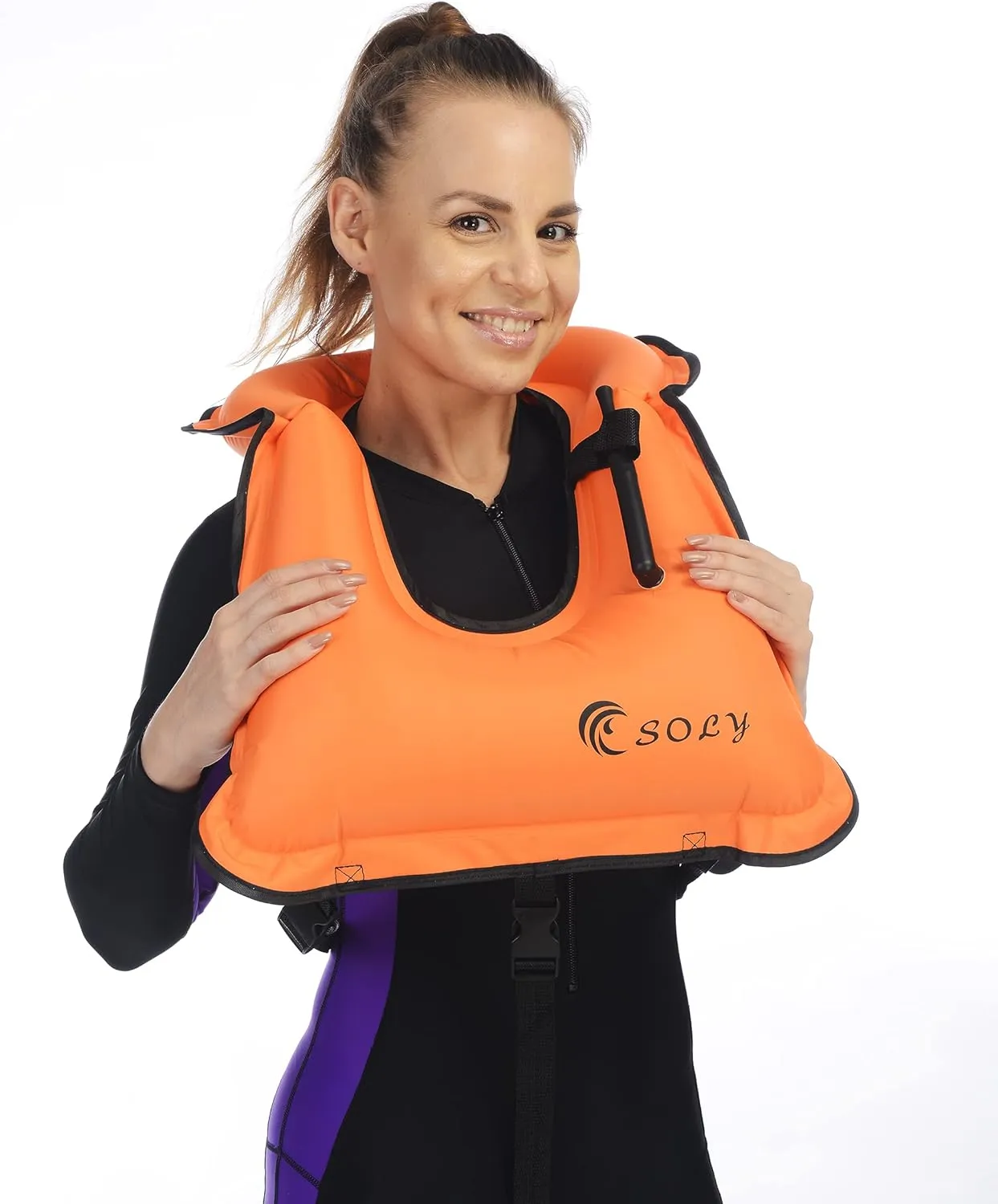 SOLY Inflatable Snorkel Vest Adult, Snorkeling Vest Adjustable Light Snorkeling Jackets for Diving LowImpact Water Sports Safety