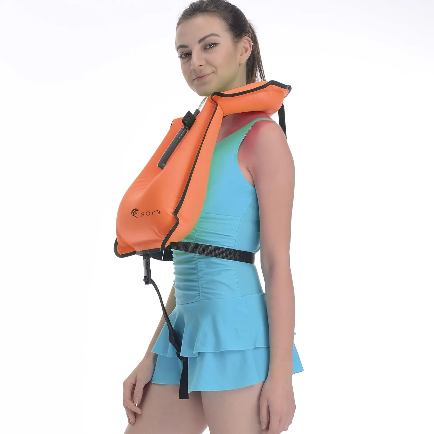 SOLY Inflatable Snorkel Vest Adult, Snorkeling Vest Adjustable Light Snorkeling Jackets for Diving LowImpact Water Sports Safety