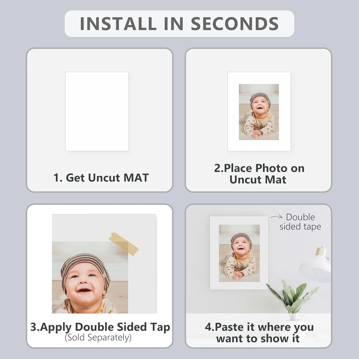 Somime 10 Pack Backing Boards, 13x19 Uncut White Mats Matboards, Acid-Free Backerboards for Art Prints, Ideal for Photos, Pictures, Prints, and Frames