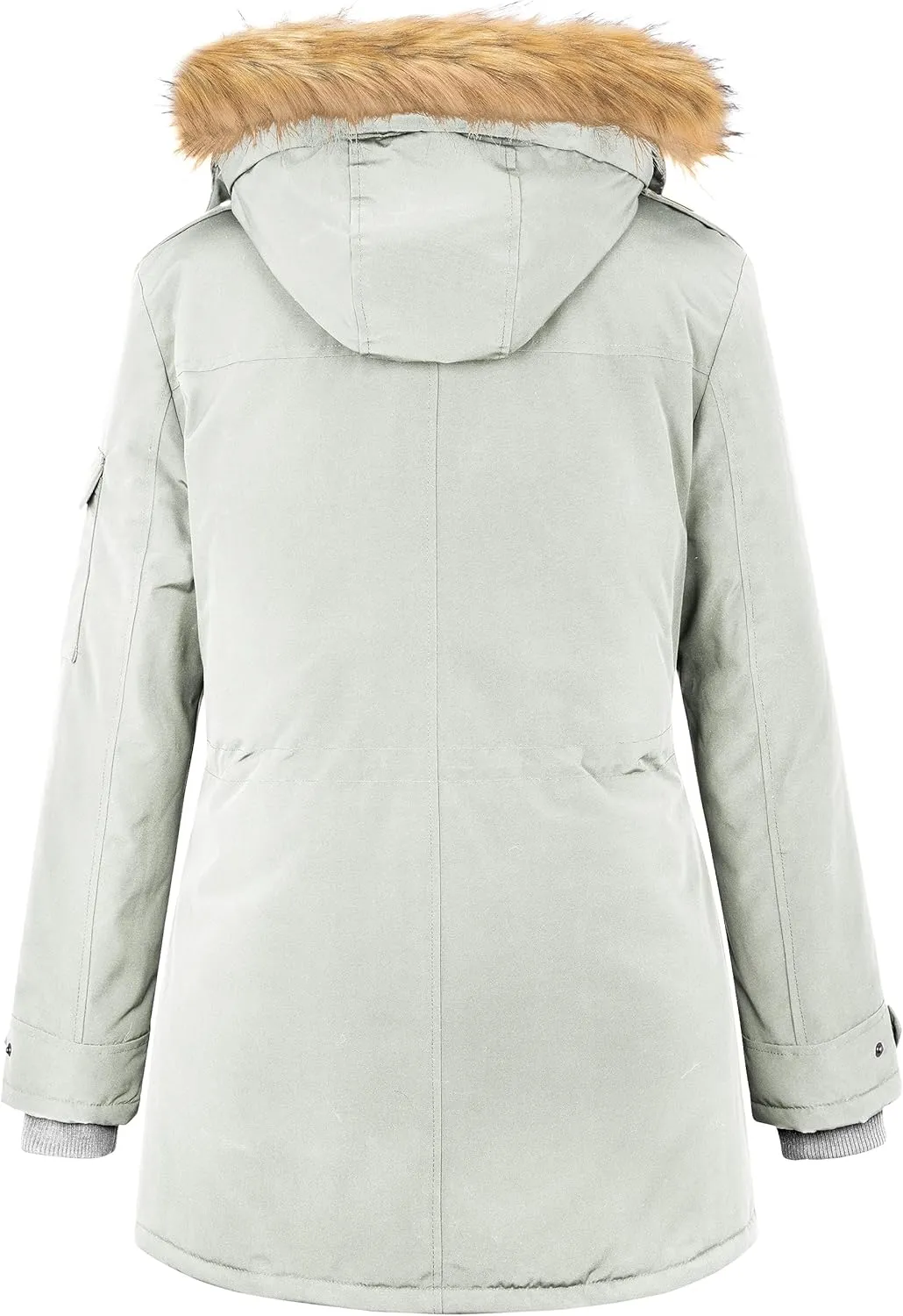 Soularge Women's Winter Plus Size Waterproof Thicken Puffer Coat with Faux fur Hood