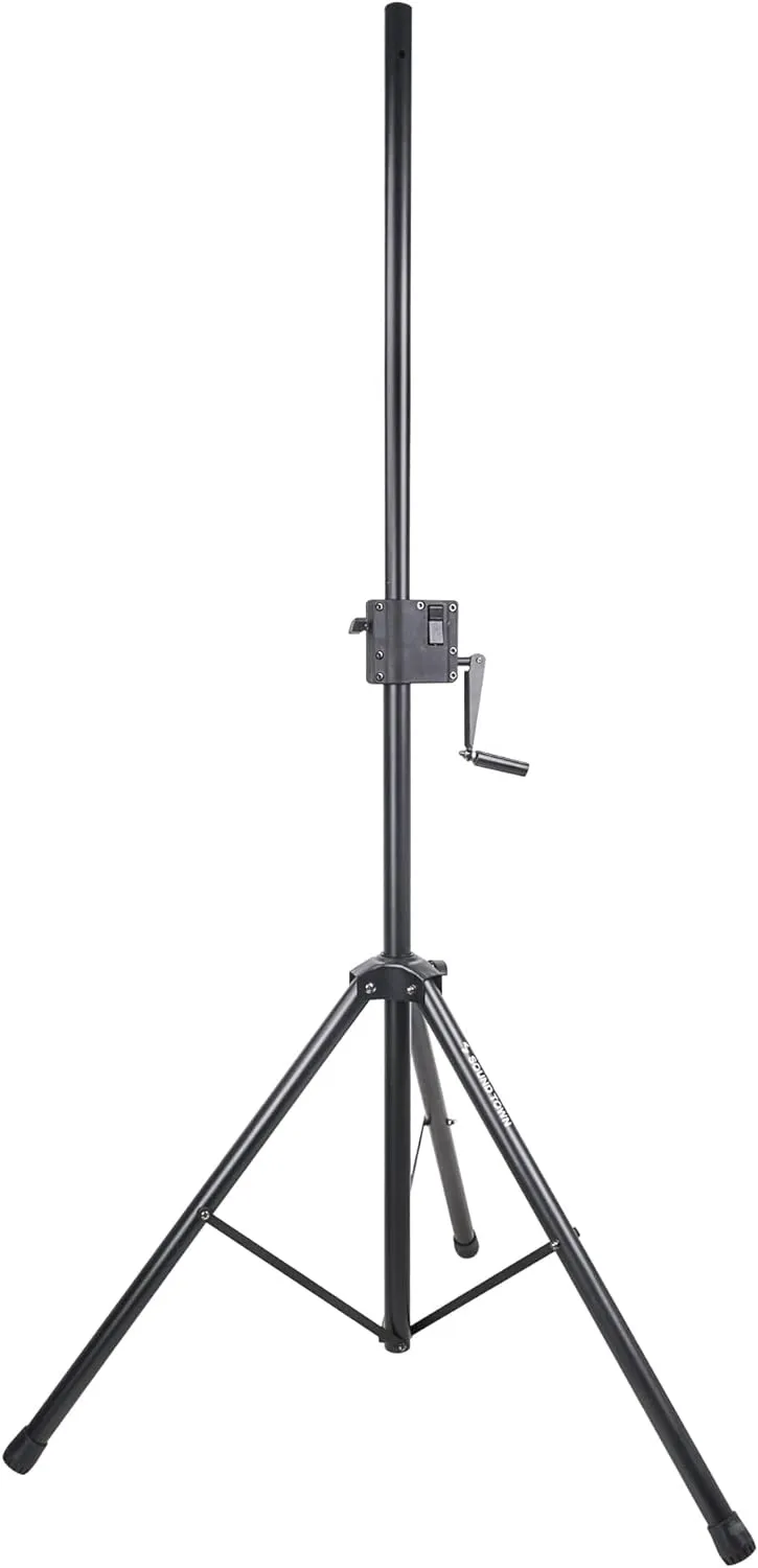 Sound Town 2-Pack Crank-Up Adjustable Height Tripod Speaker Stands (48"-78") with Carry Bags, Pole-Mount Adapter Brackets, 100 LB Load Capacity, Black (STSDA-78CU-PAIR)