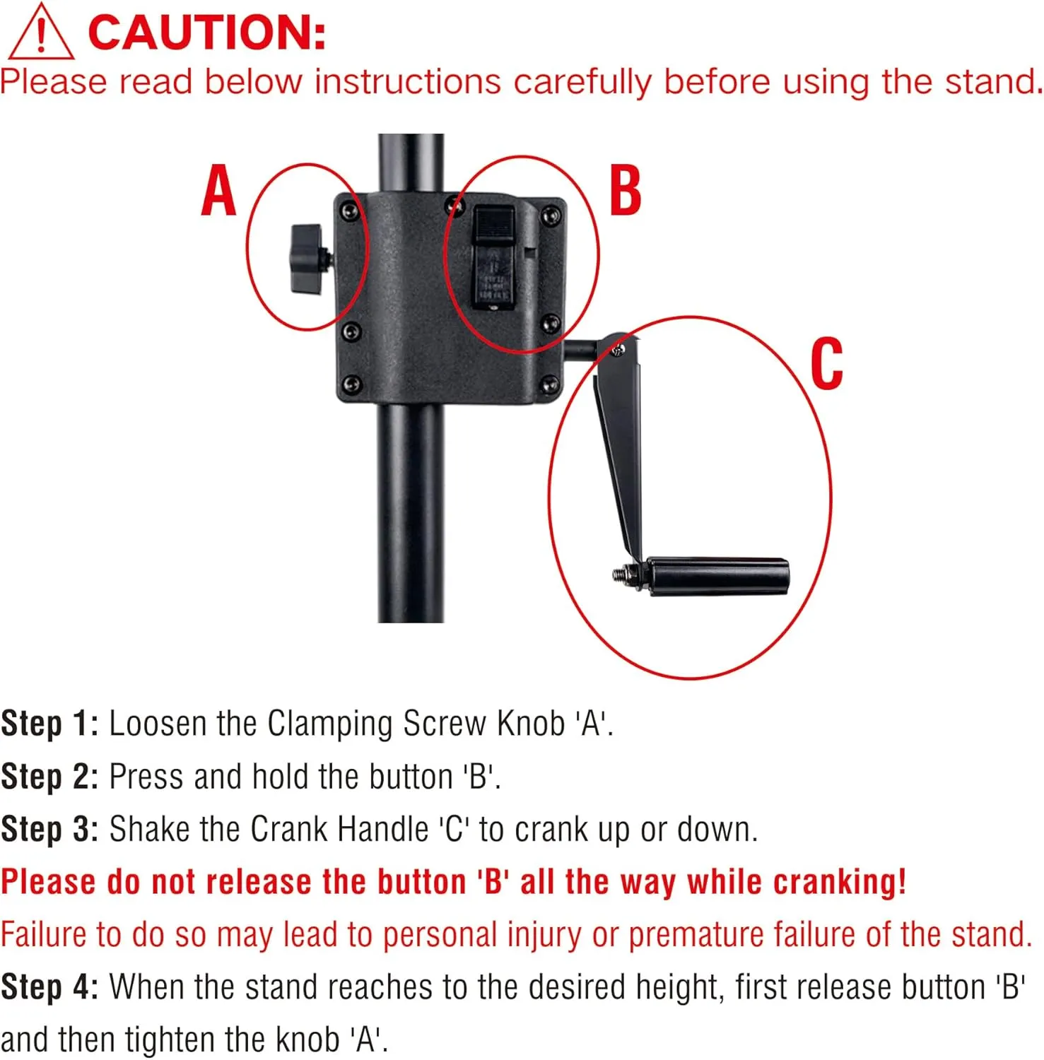 Sound Town 2-Pack Crank-Up Adjustable Height Tripod Speaker Stands (48"-78") with Carry Bags, Pole-Mount Adapter Brackets, 100 LB Load Capacity, Black (STSDA-78CU-PAIR)