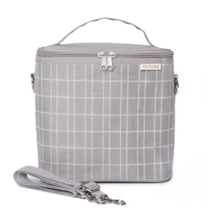 SoYoung, Light Grey Grid Lunch Poche