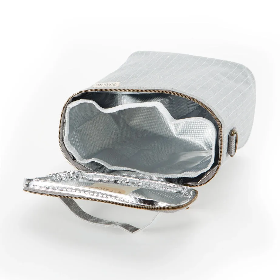 SoYoung, Pinstripe Heather Grey Petite Lunch Poche