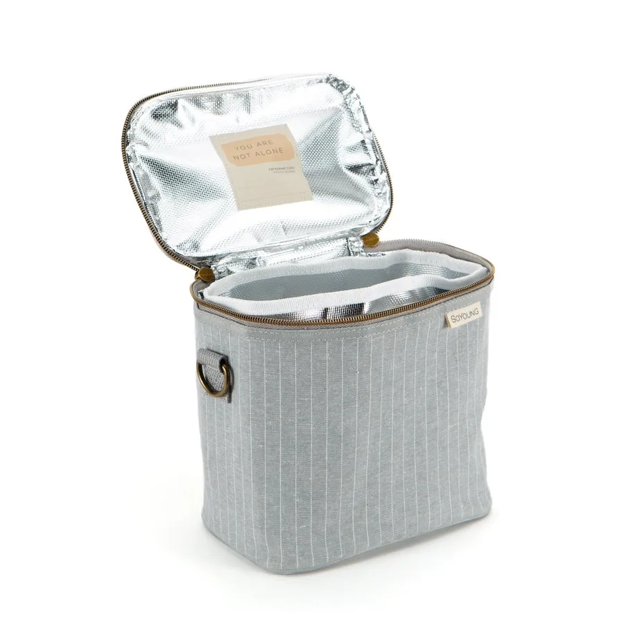 SoYoung, Pinstripe Heather Grey Petite Lunch Poche