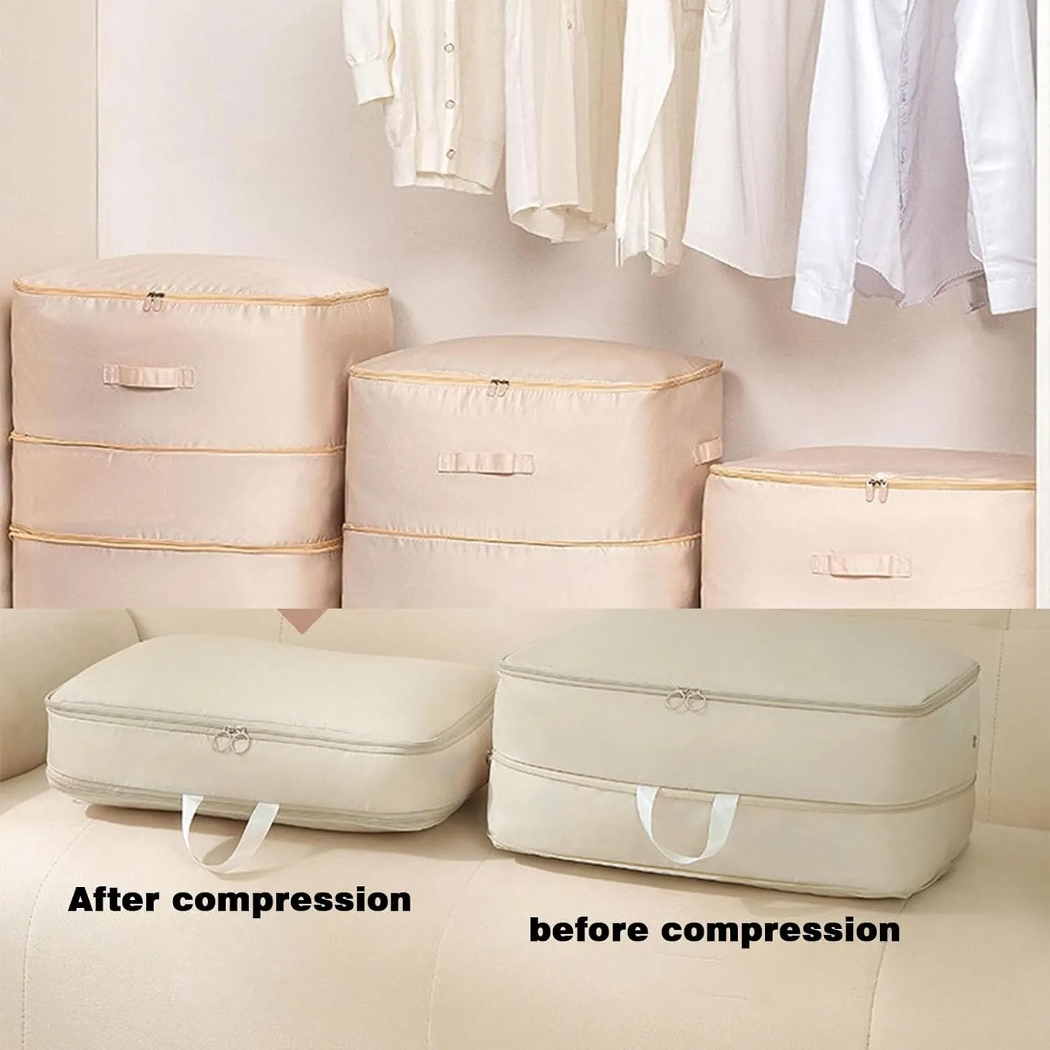 Space Saving Self Compression Organizer, Propositiony Ultra Space Saving Self Compression Organizer, Heavy Duty Moving Bags, Propositiony Organizer for Space Saving (Blue,L)
