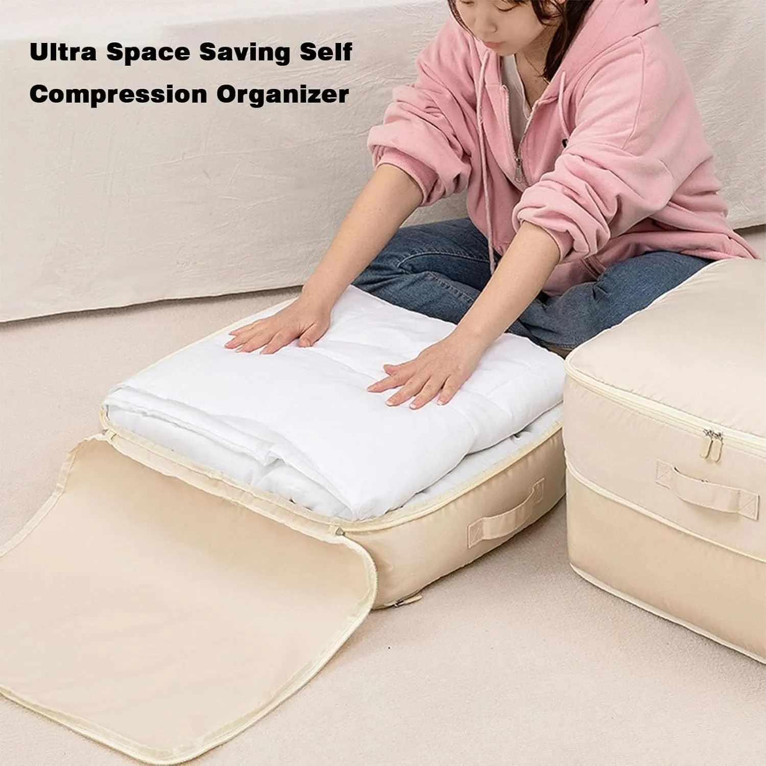 Space Saving Self Compression Organizer, Propositiony Ultra Space Saving Self Compression Organizer, Heavy Duty Moving Bags, Propositiony Organizer for Space Saving (Blue,L)