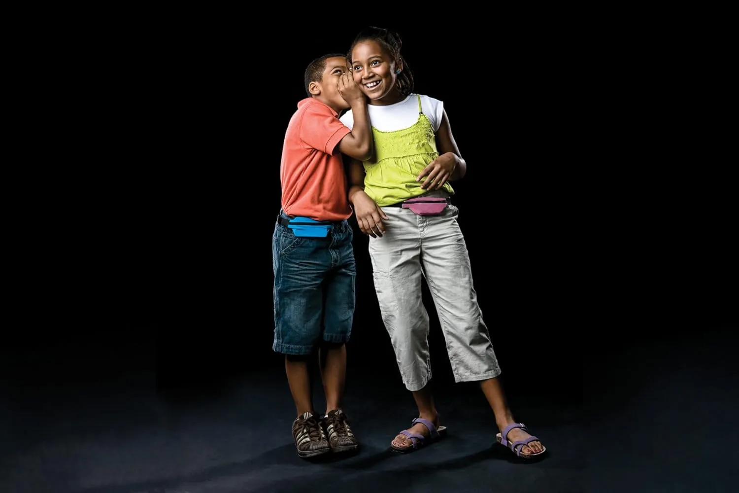 SPIbelt Kids Pocket Belt, Expandable Pocket, Adjustable Waist, No Bounce, No Logo Band, Black with Hot Pink Zipper