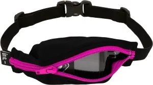 SPIbelt Kids Pocket Belt, Expandable Pocket, Adjustable Waist, No Bounce, No Logo Band, Black with Hot Pink Zipper
