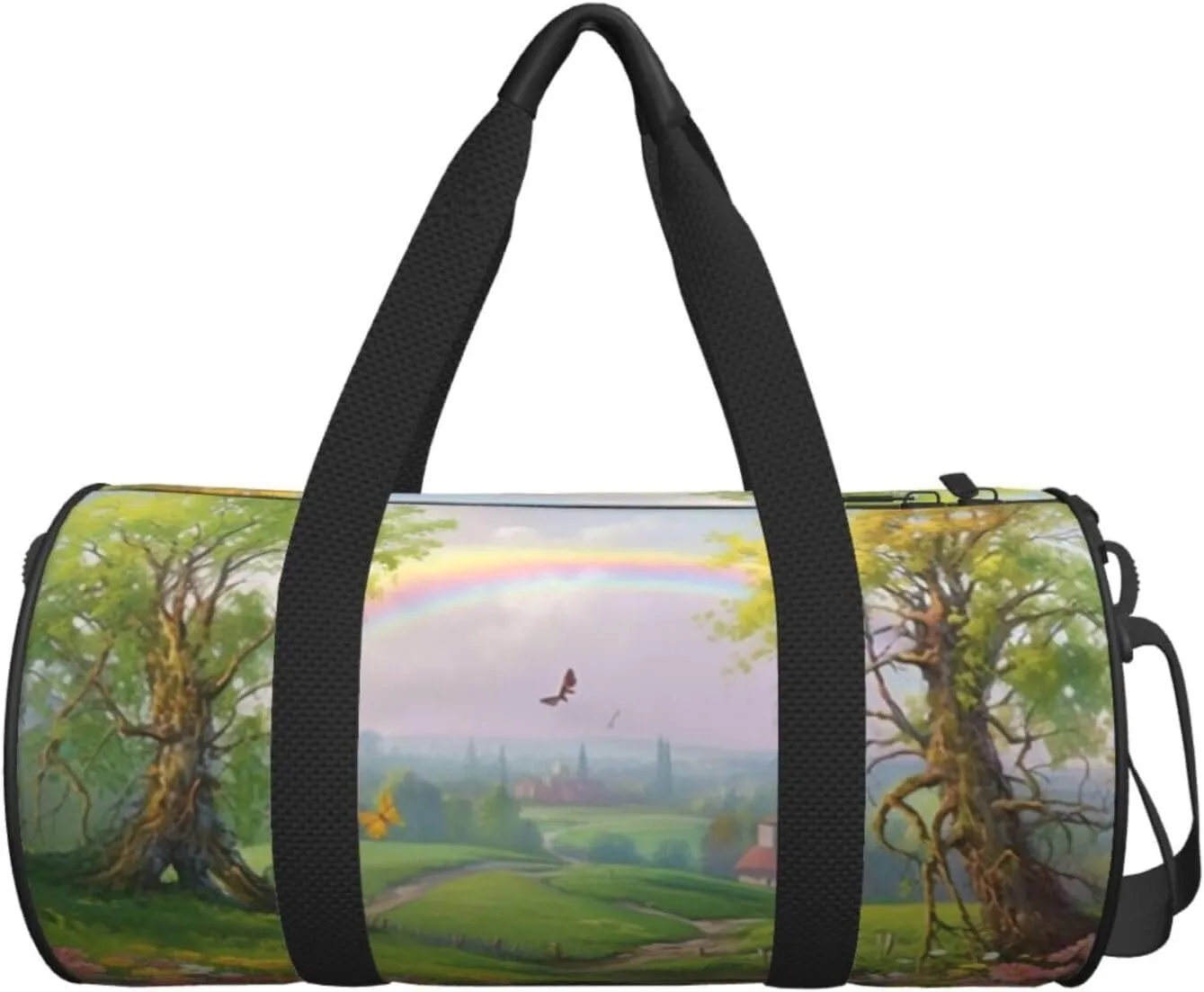 Spring Landscape Travel Duffle Bag for Men Women Sport Gym Bag Foldable Weekender Bag Carry on Overnight Bag for Travel Swimming Basketball