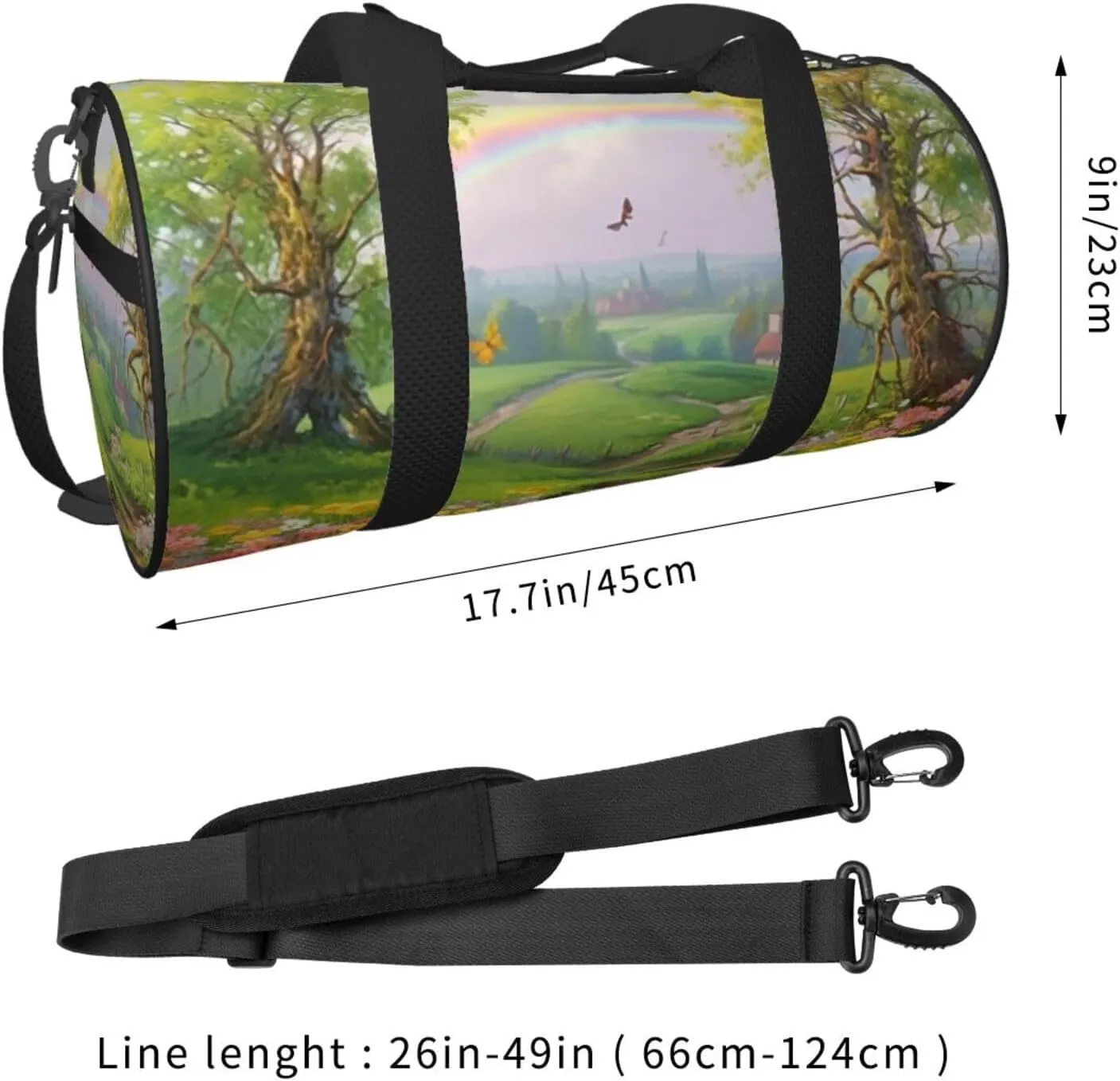 Spring Landscape Travel Duffle Bag for Men Women Sport Gym Bag Foldable Weekender Bag Carry on Overnight Bag for Travel Swimming Basketball