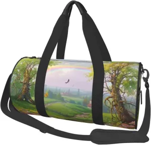 Spring Landscape Travel Duffle Bag for Men Women Sport Gym Bag Foldable Weekender Bag Carry on Overnight Bag for Travel Swimming Basketball