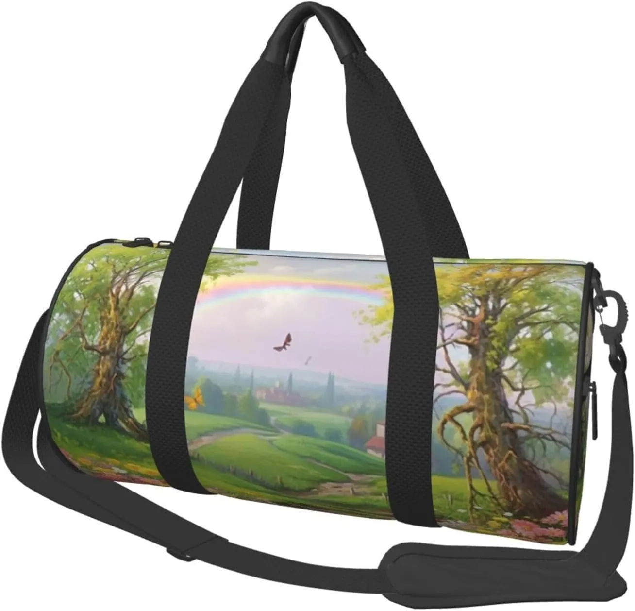 Spring Landscape Travel Duffle Bag for Men Women Sport Gym Bag Foldable Weekender Bag Carry on Overnight Bag for Travel Swimming Basketball