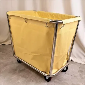 Stainless Steel Movable Laundry Hamper Trolley, Household Serving Cart with Silent Wheels, Removable Bags, Hotel Service Trolley