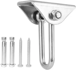 Stainless Steel Swing Hanger Hook | 450kg Heavy Duty for Hammock/Hanging Chair/Aerial Yoga | U Type Fixed Plate with Mounting Kit | Rustproof 304 Steel