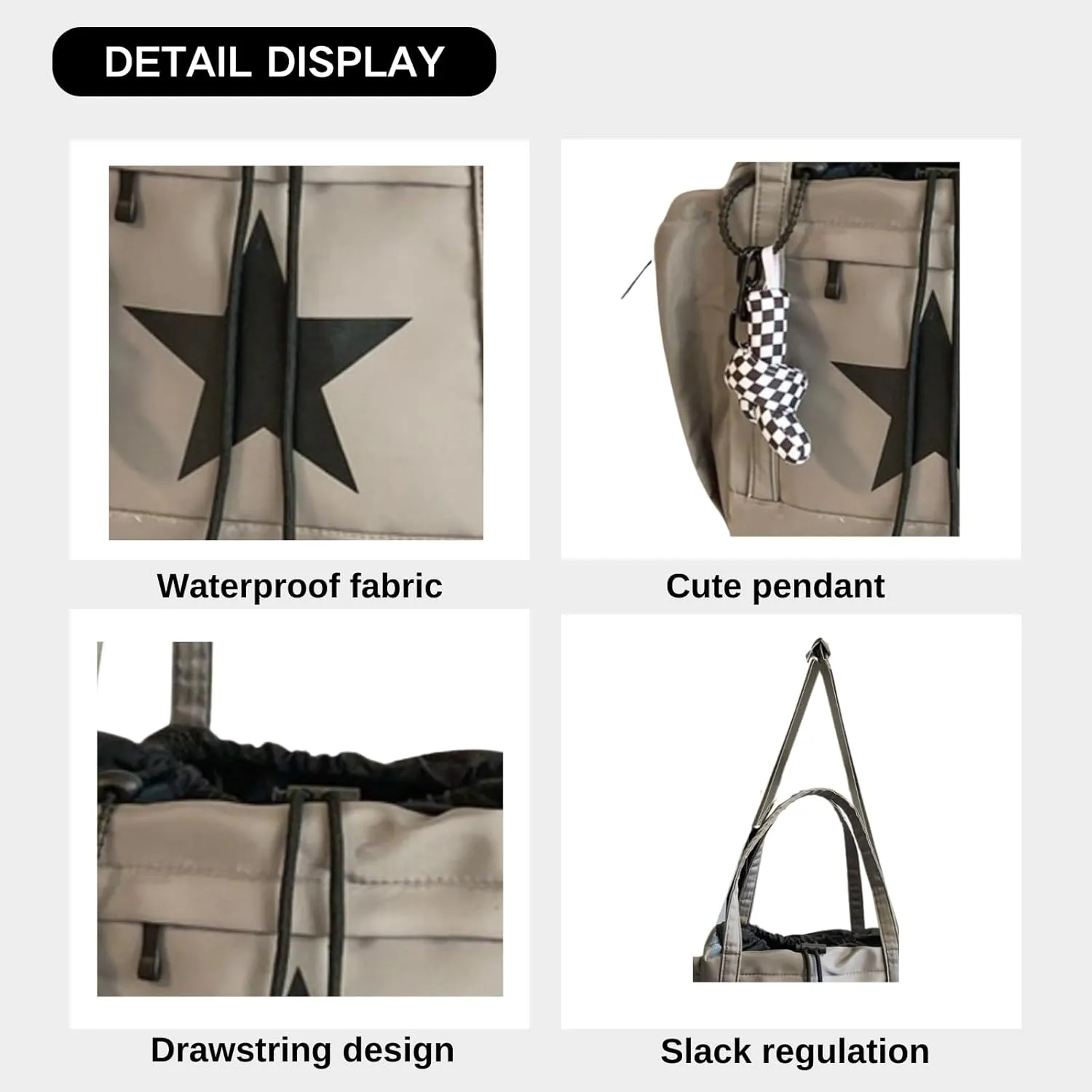Star Messenger Bag, Vintage Star Tote Bag Y2K, Cute Aesthetic Crossbody Bag For Women, Fashion Shoulder Bag For Travel Bags