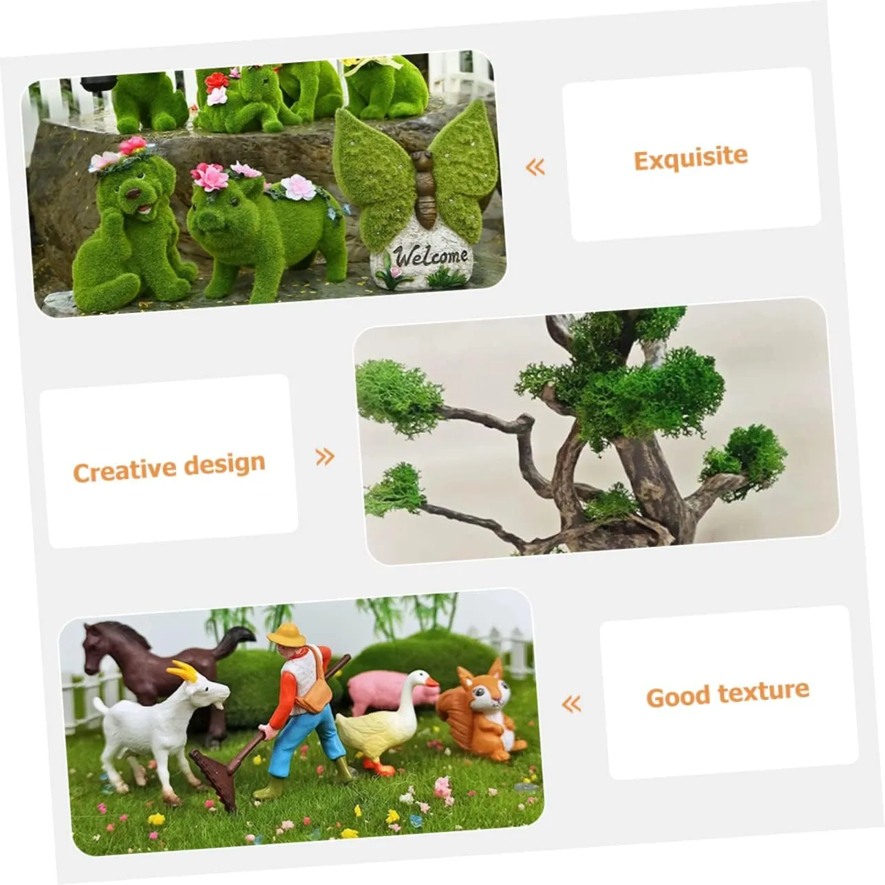 STOBAZA 4pcs 4 Garden Decor 4 Bags Moss Powder DIY Simulation Moss Decor Fake Moss for Centerpieces Easy to Use for Potted Plants Moss