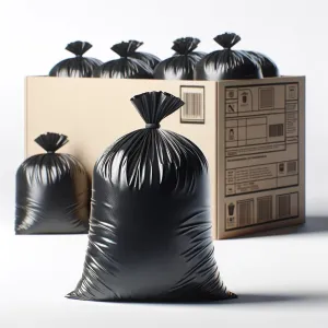 Strong Black Garbage Bags, 200/cs