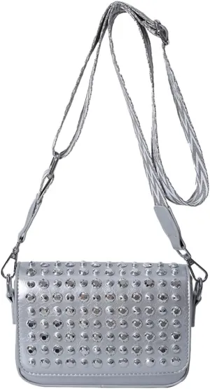 Studded Purse,Y2k Shoulder Bag Gothic Crossbody Bag 90s Punk Trendy Women's Small Handbag 2000s Leather Chain Bag