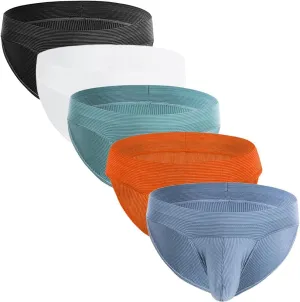 Summer Code Men's Underwear Striped Micro Mesh Briefs Breathable Underpants Pack