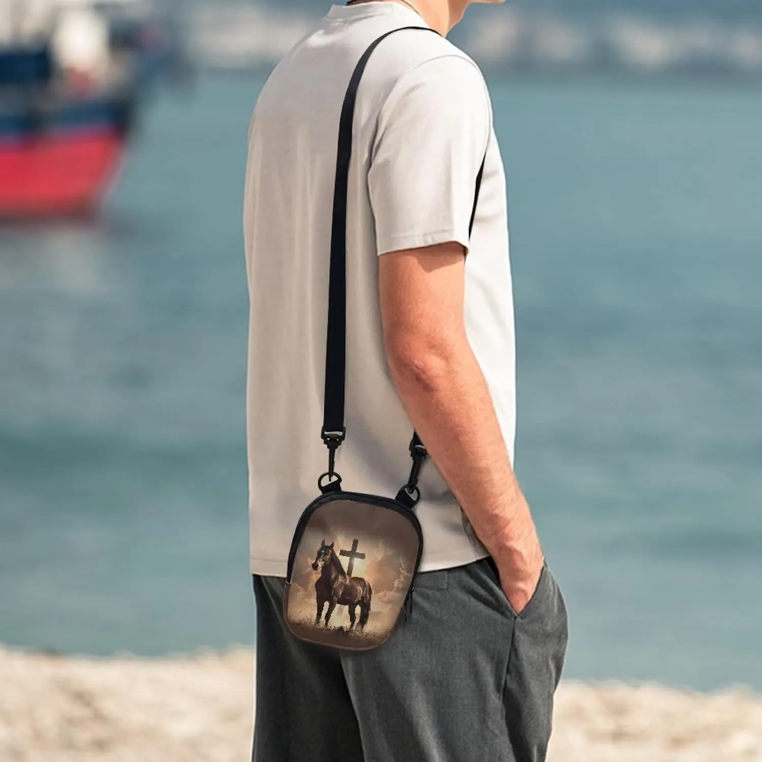 Suobstales Messenger Bag for Women Crossbody Zipper Bag with Adjustable Strap Portable Phone Purse Shoulder Handbag