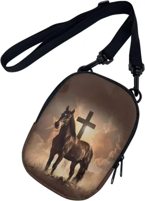 Suobstales Messenger Bag for Women Crossbody Zipper Bag with Adjustable Strap Portable Phone Purse Shoulder Handbag