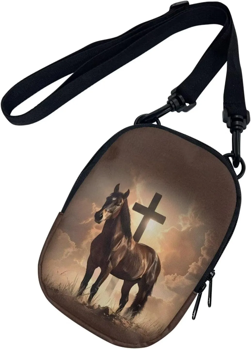 Suobstales Messenger Bag for Women Crossbody Zipper Bag with Adjustable Strap Portable Phone Purse Shoulder Handbag