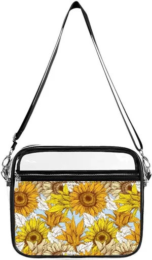 Surfboards Pattern Clear Crossbody Shoulder Purse Bag for Men Women, Stadium Clear Messenger Bag