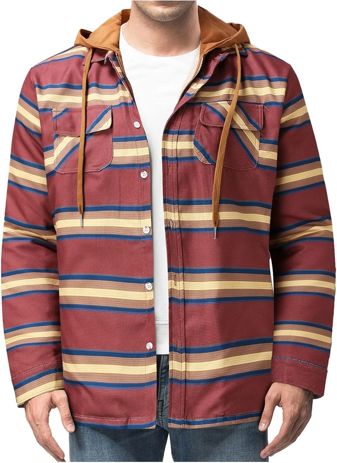 Sweatshirts for Men,Men's Button Down Regular Fit Long Sleeve Plaid Flannel Casual Shirts Men's Cotton Flannel Shirt Top