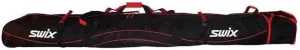 Swix Double SKI Bag - Padded with Wheels- Adjustable Size to 215cm - 2 Pairs of Alpine - 8  Pairs of Nordic Skis - Super Tough 900 Denier, Red - Black, 215cm Max (SW27)