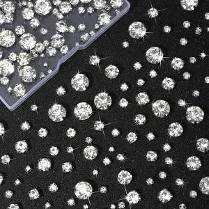 Syhood Crystal Sew on Rhinestone Glass Claw Rhinestone 3 to 10 mm Flat Back Glass Clear Gems Stones for Craft, Jewelry, Clothes, Costume, Shoes, Dress, Garments, Mixed Size