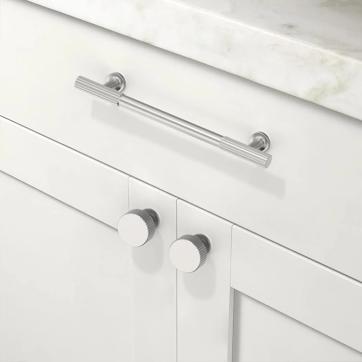 TA005 10 Pack Brushed Satin Nickel Cabinet Pulls 5 Inch(128mm) Kitchen Cabinet Handles Cabinet Hardware for Drawer Pulls