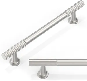 TA005 10 Pack Brushed Satin Nickel Cabinet Pulls 5 Inch(128mm) Kitchen Cabinet Handles Cabinet Hardware for Drawer Pulls