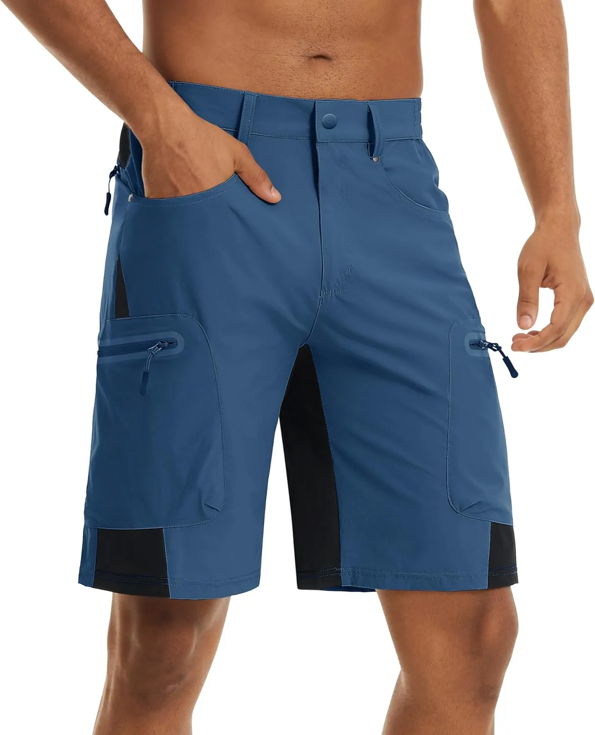 TACVASEN Men's Hiking Cargo Shorts 10" with Zipper Pockets Quick Dry Casual Stretch Golf Work Short Outdoor Summer