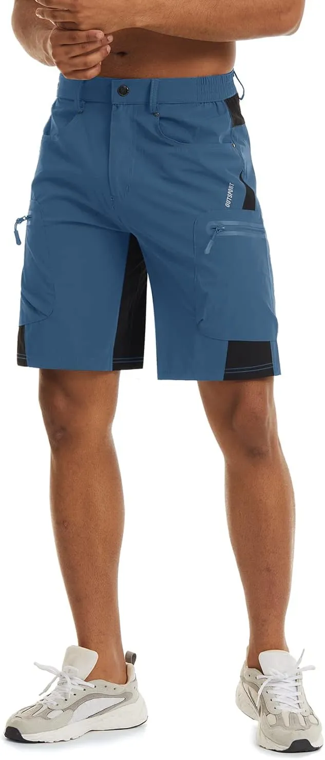 TACVASEN Men's Hiking Cargo Shorts 10" with Zipper Pockets Quick Dry Casual Stretch Golf Work Short Outdoor Summer