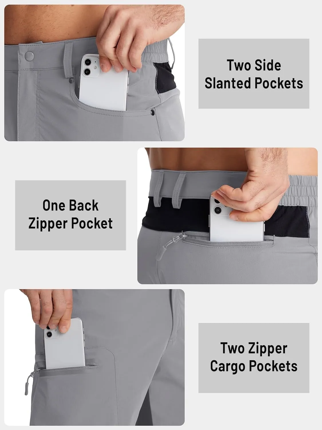 TACVASEN Men's Hiking Cargo Shorts 10" with Zipper Pockets Quick Dry Casual Stretch Golf Work Short Outdoor Summer