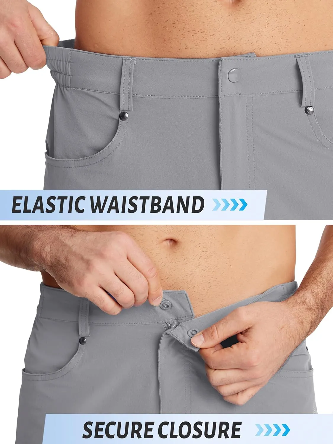 TACVASEN Men's Hiking Cargo Shorts 10" with Zipper Pockets Quick Dry Casual Stretch Golf Work Short Outdoor Summer