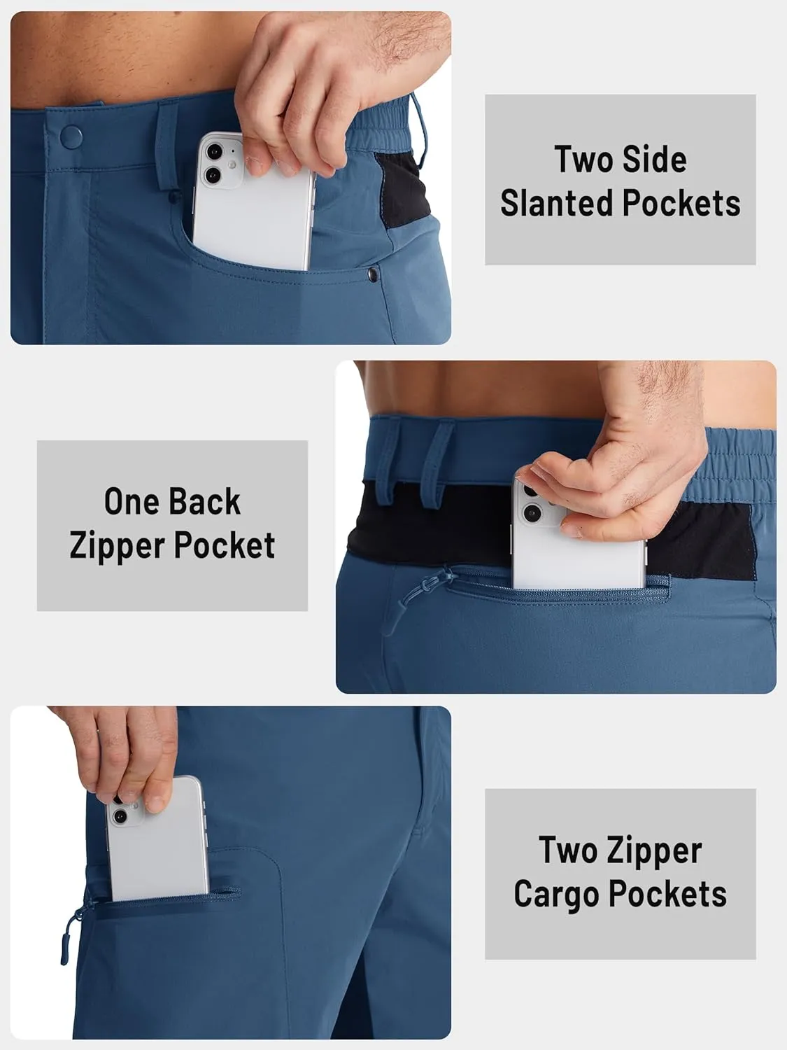 TACVASEN Men's Hiking Cargo Shorts 10" with Zipper Pockets Quick Dry Casual Stretch Golf Work Short Outdoor Summer