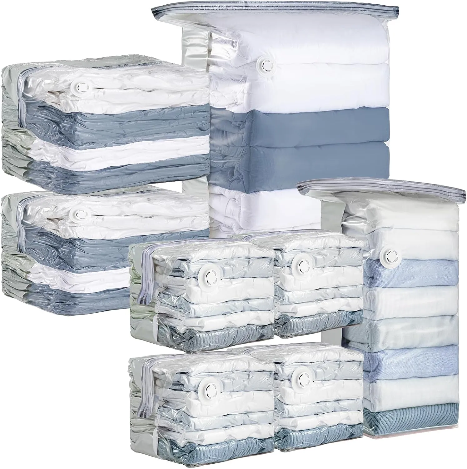 TAILI 8 Pack Vacuum Storage Bags, Cube Space Saver Bags Combo(3 Jumbo  5 Medium), Vacuum Seal Bags for Bedding, Clothing, Comforters, Blankets, Closet Oragnizaer and Space Saving
