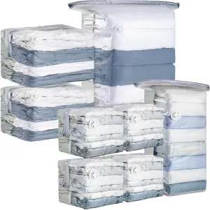 TAILI 8 Pack Vacuum Storage Bags, Cube Space Saver Bags Combo(3 Jumbo  5 Medium), Vacuum Seal Bags for Bedding, Clothing, Comforters, Blankets, Closet Oragnizaer and Space Saving