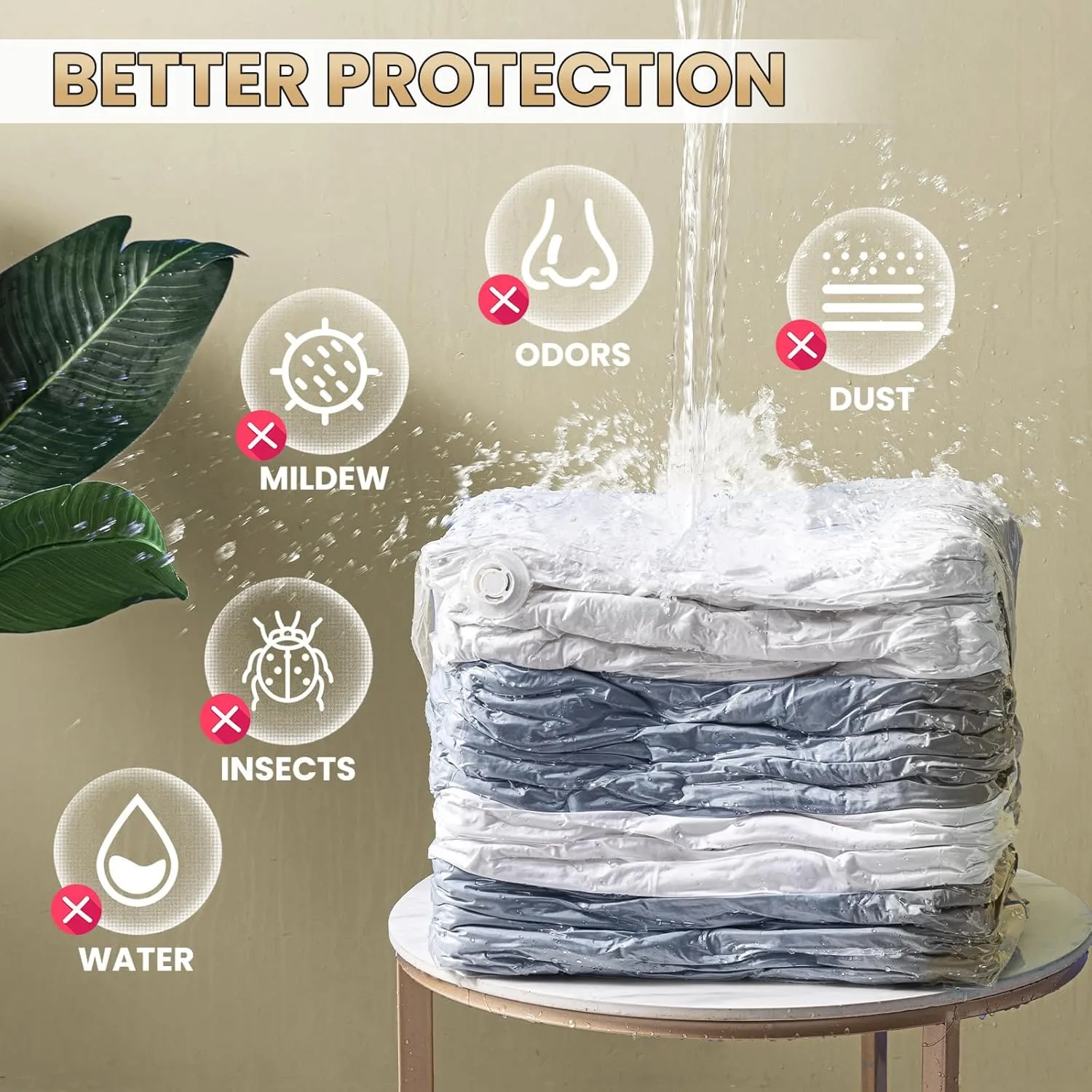 TAILI 8 Pack Vacuum Storage Bags, Cube Space Saver Bags Combo(3 Jumbo  5 Medium), Vacuum Seal Bags for Bedding, Clothing, Comforters, Blankets, Closet Oragnizaer and Space Saving