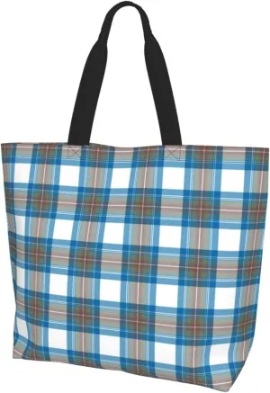 Tartan Tote Bag For Women Weekender Travel Bag Reusable Grocery Bags Large Totes Handbags