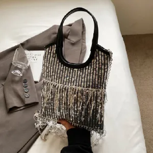 Tassel Sequins Chains Heavy reduction Bags Patchwork Dedicated support Casual