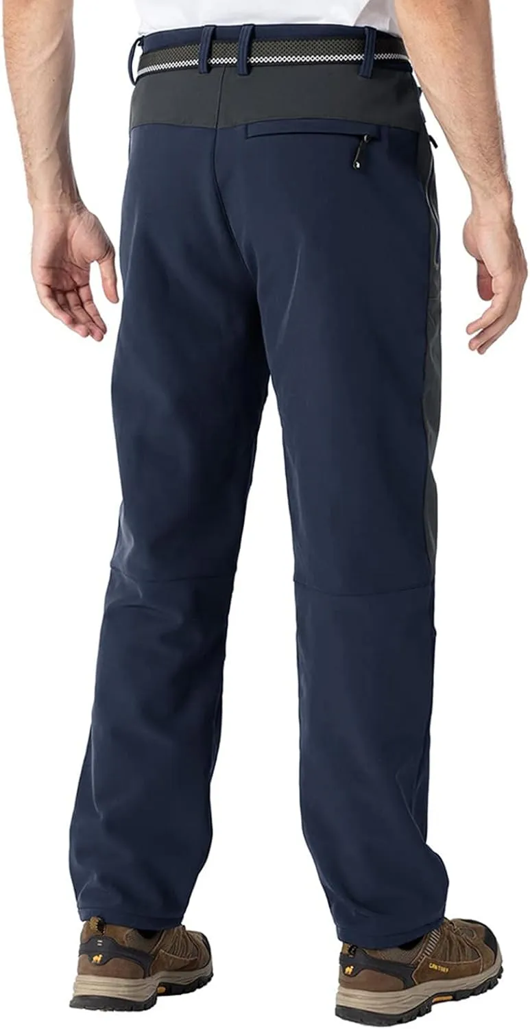 TBMPOY Men's Snow Ski Waterproof Softshell Snowboard Pants Outdoor Hiking Fleece Lined Wear Resistant Windproof
